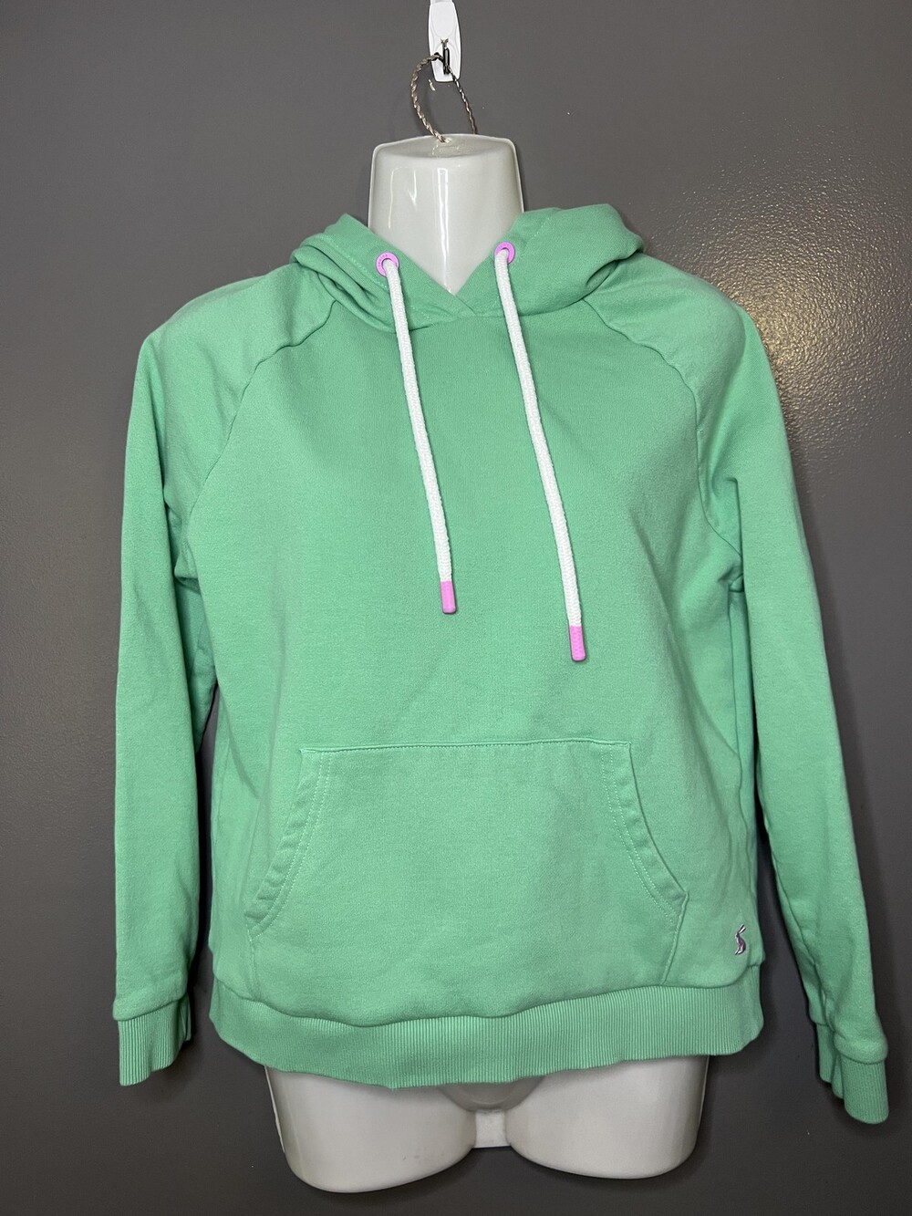 Joules Hoodie Sweatshirt Womens 4 Green Striped Hood Kangaroo Pocket Pullover